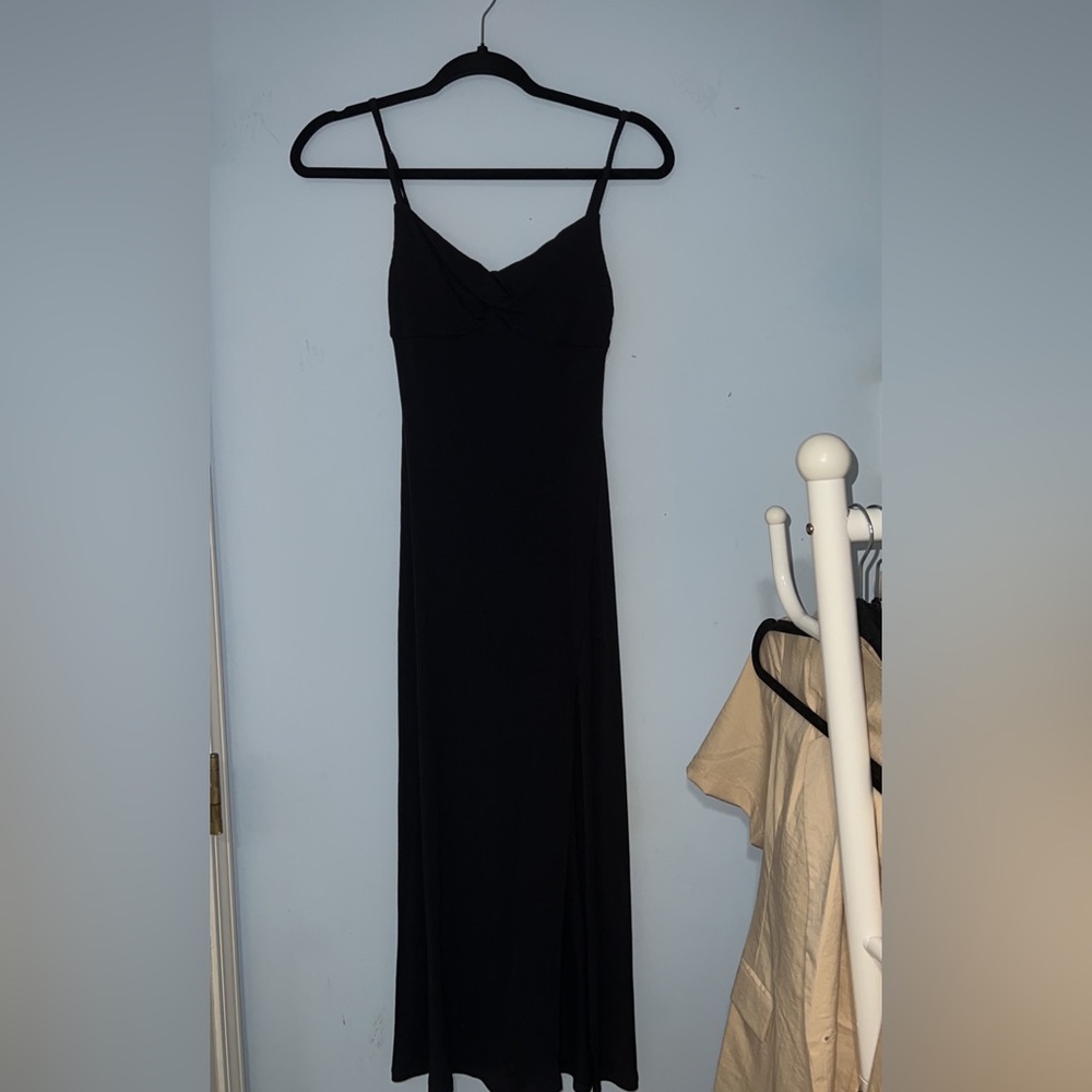 Aritzia Black Slit Dress